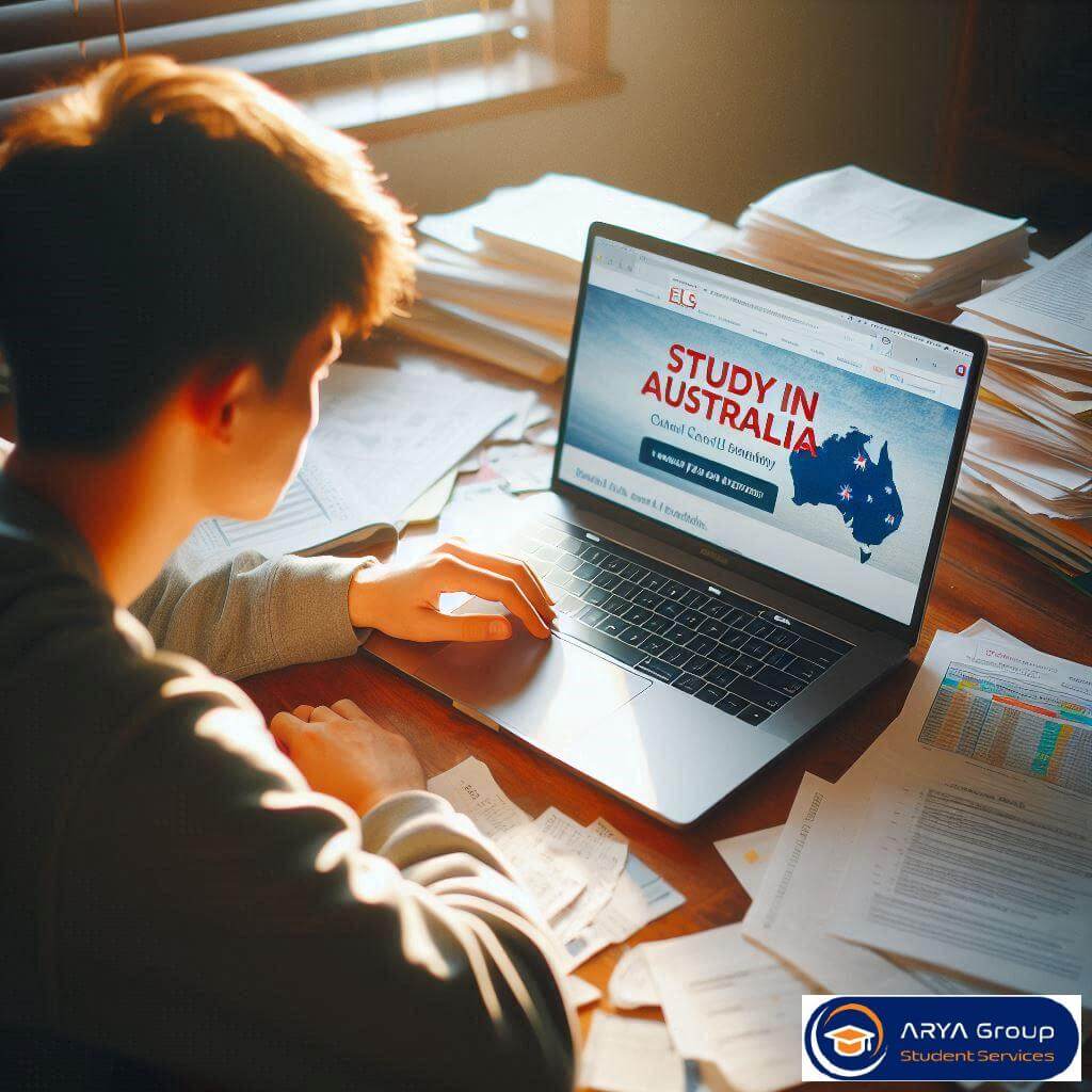 دانشجو در حال اپلای دانشگاه استرالیا از ایران