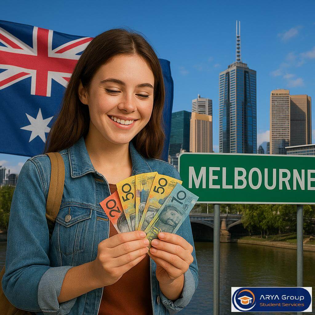 دانشجو در حال محاسبه هزینه زندگی در ملبورن