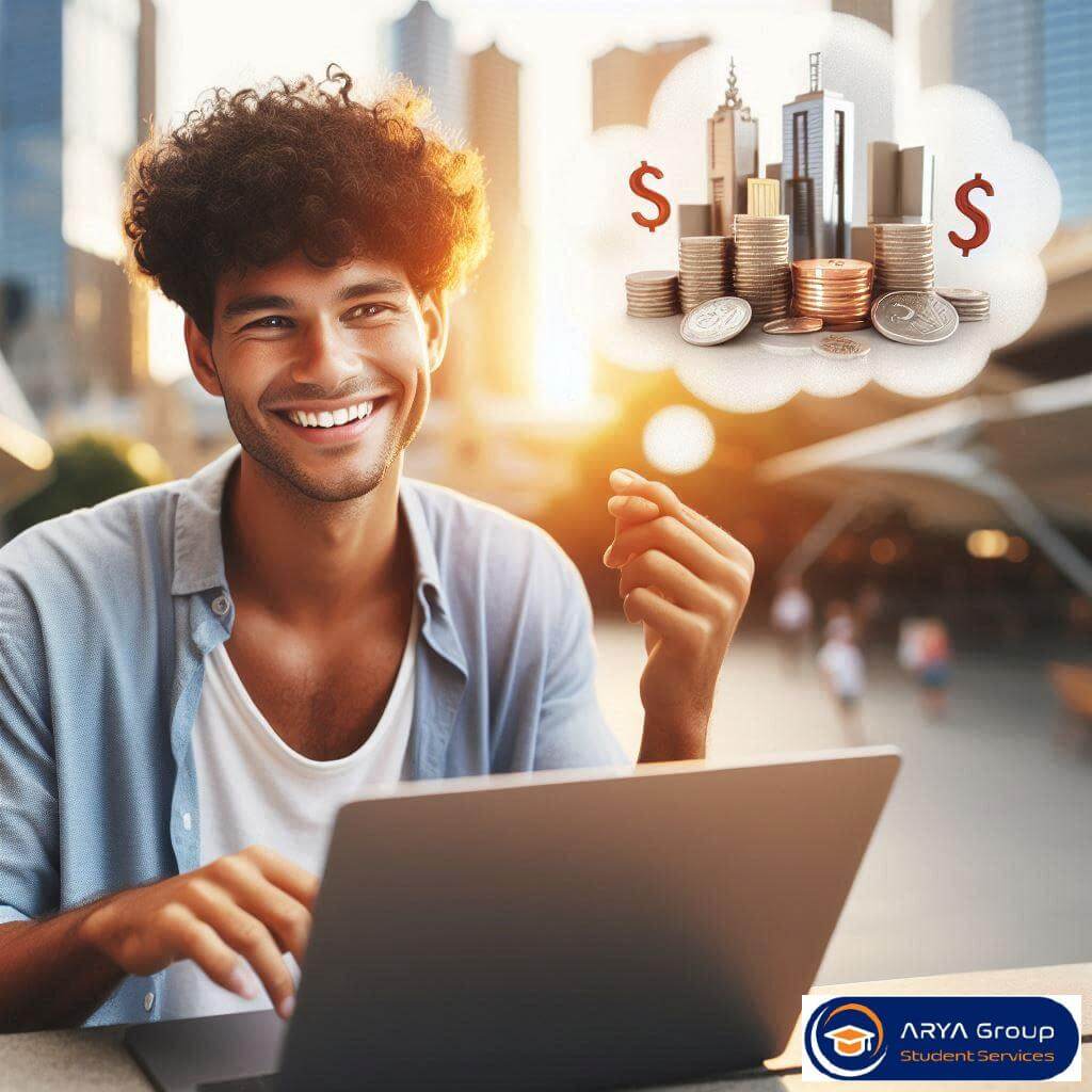 نمای بالا از دانشجو هنگام حساب‌کردن میانگین هزینه زندگی در ملبورن