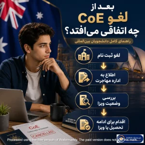 مراحل بعد از لغو CoE دانشگاه استرالیا