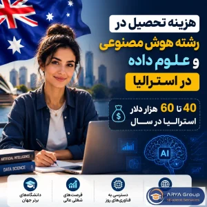 اینفورگافی هزینه تحصیل در رشته هوش مصنوعی و علوم داده در استرالیا