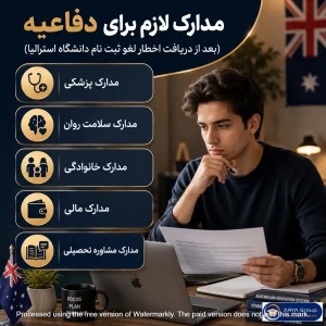 مدارک موردنیاز برای نامه دفاعیه دانشگاه استرالیا